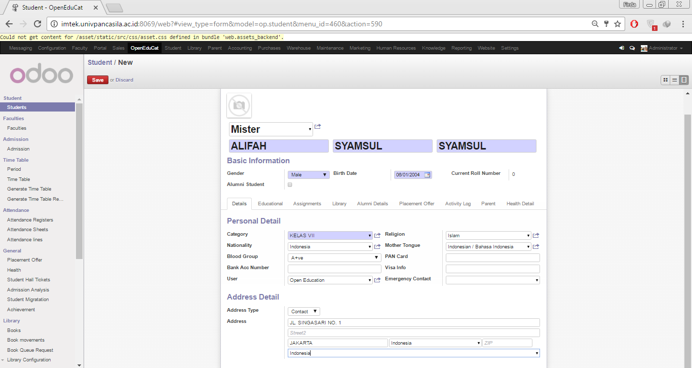 Category detail. OPENEDUCAT. Fraxion main Page.